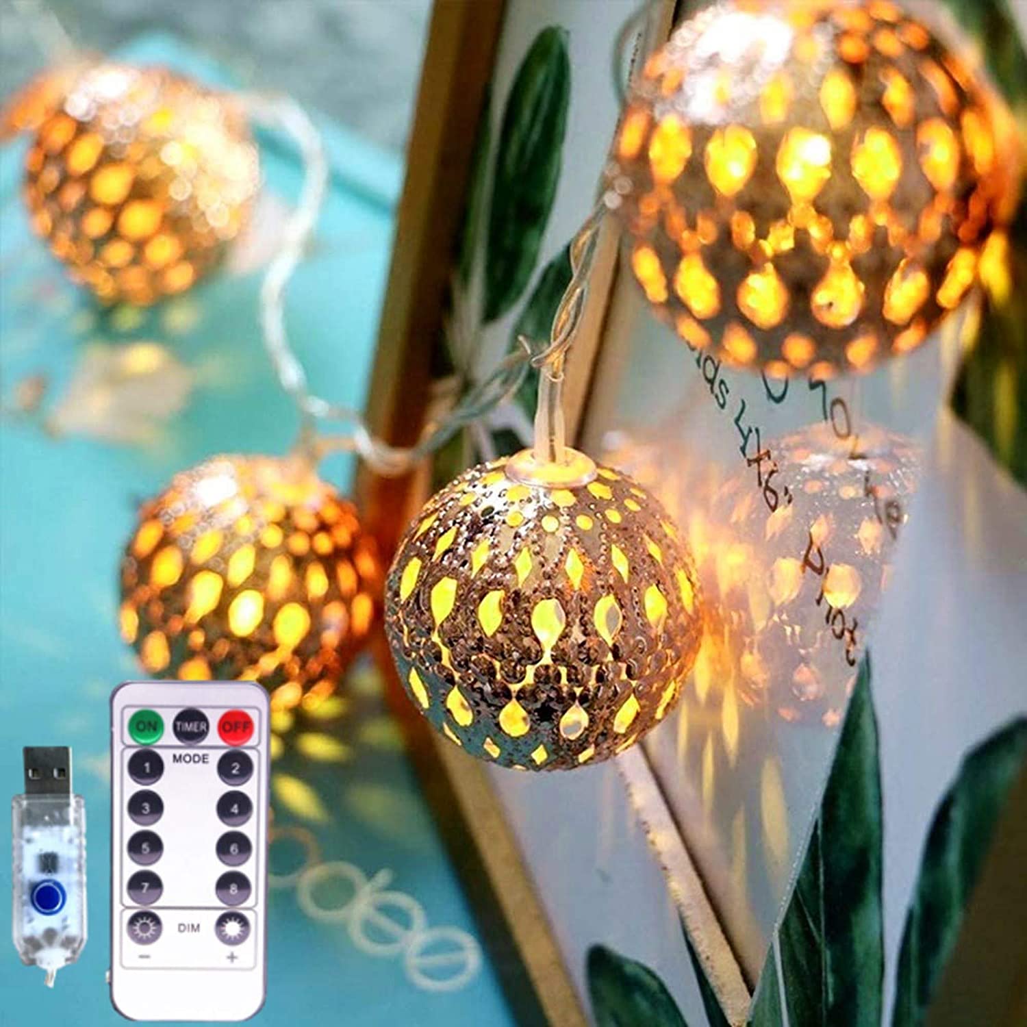 20Led 3m Light String Cotton Light String Christmas Fairy Decorative Light Rattan Balls 🇨🇳
