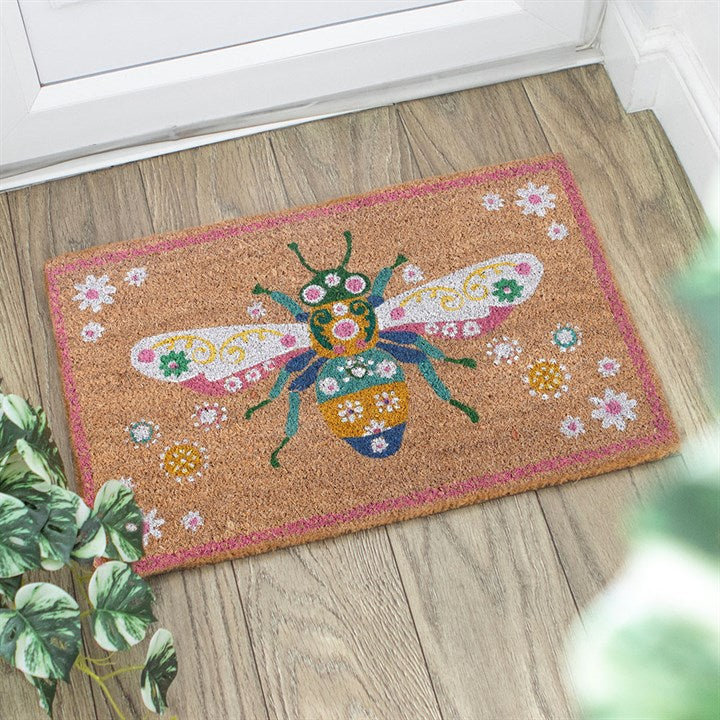 Natural Floral Bee Doormat 🇬🇧