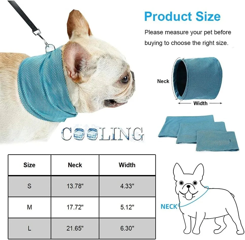 Dog Cooling Bandana Ice Pet Cooling Collar for Hiking Traveling Pet Supplies 🇨🇳