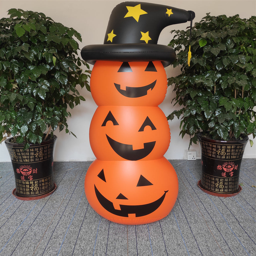 Halloween Pumpkin Head Tumbler Inflatable Standing Ghost Garden Ornaments Holiday Party Decoration Props 🇨🇳