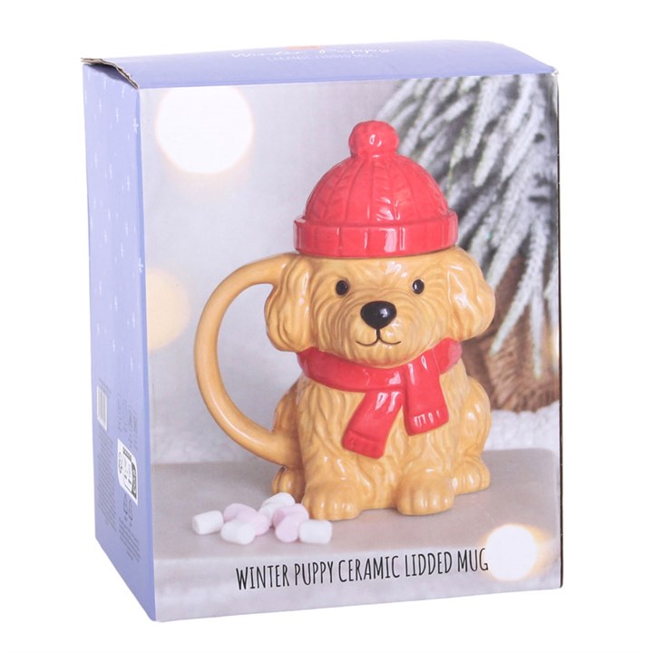 Winter Puppy Lidded Mug 🇬🇧