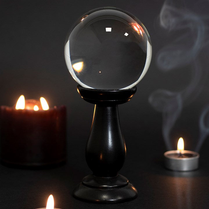 Small Clear Crystal Ball on Stand 🇬🇧