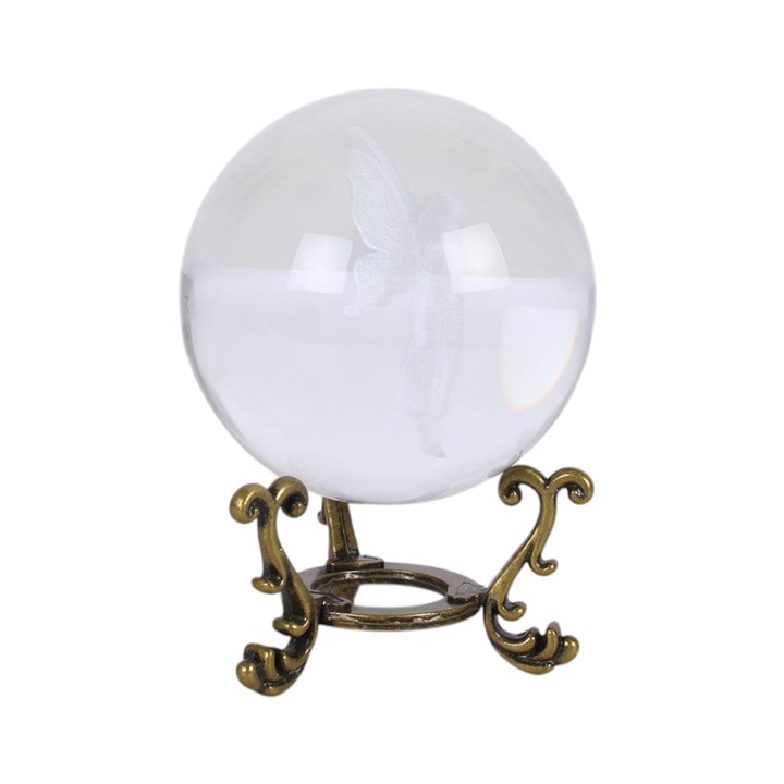Stardust Fairy Laser Engraved Glass Crystal Ball and Stand 🇬🇧