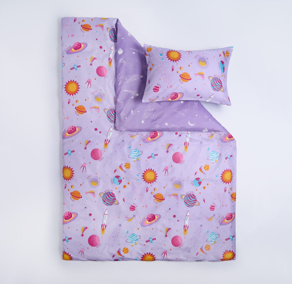 Kids Starry Space Duvet Cover Set - Lilac 🇬🇧