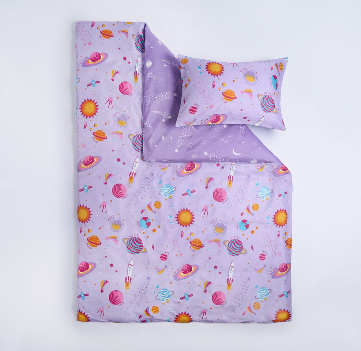 Kids Starry Space Duvet Cover Set - Lilac 🇬🇧