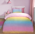 Rainbow Ombre Fleece Duvet Set - Multi 🇬🇧