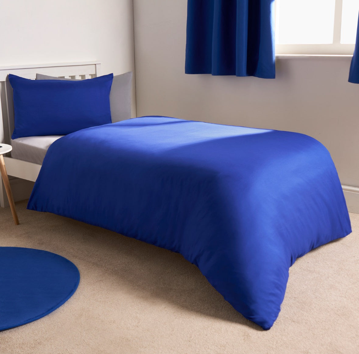 Plain Duvet Cover Set - Bright Blue 🇬🇧