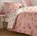 Flowers and Rainbows Print Reversible Duvet Set - Pink 🇬🇧