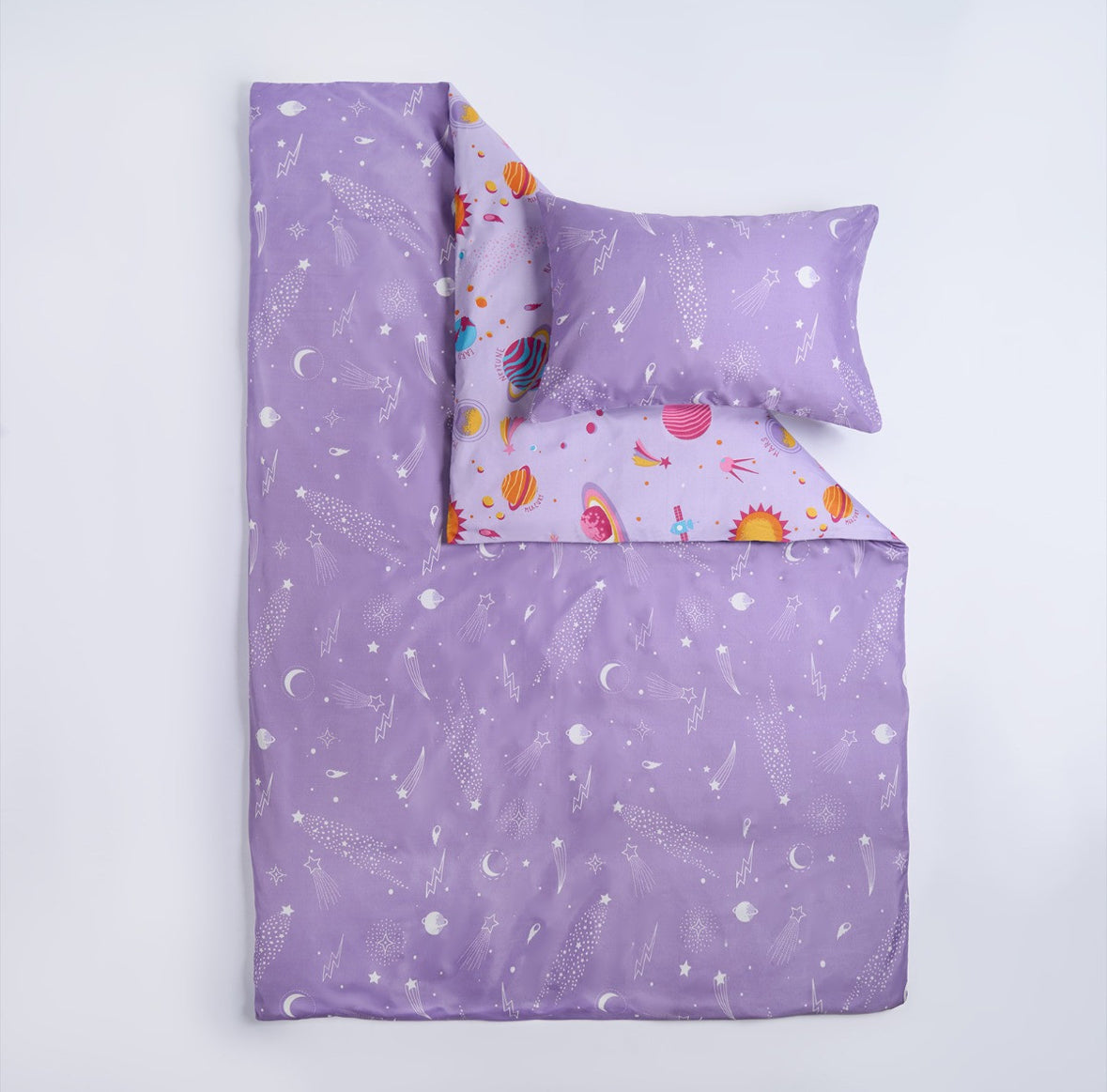 Kids Starry Space Duvet Cover Set - Lilac 🇬🇧
