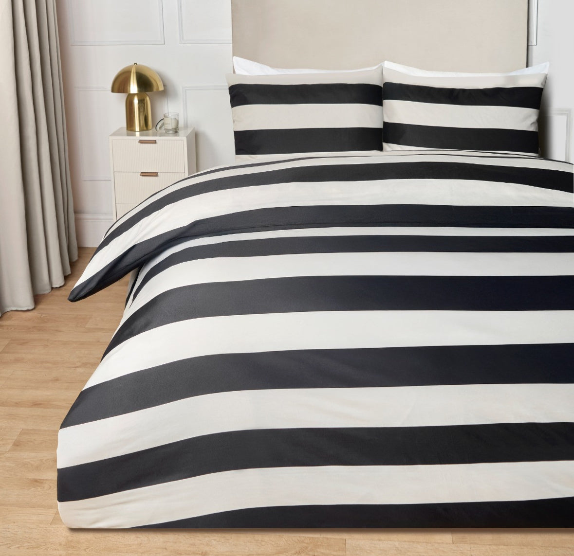 Mono Stripe Duvet Cover Set - Monochrome 🇬🇧