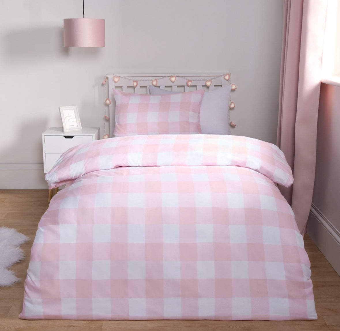 Gingham Duvet Set - Pink 🇬🇧