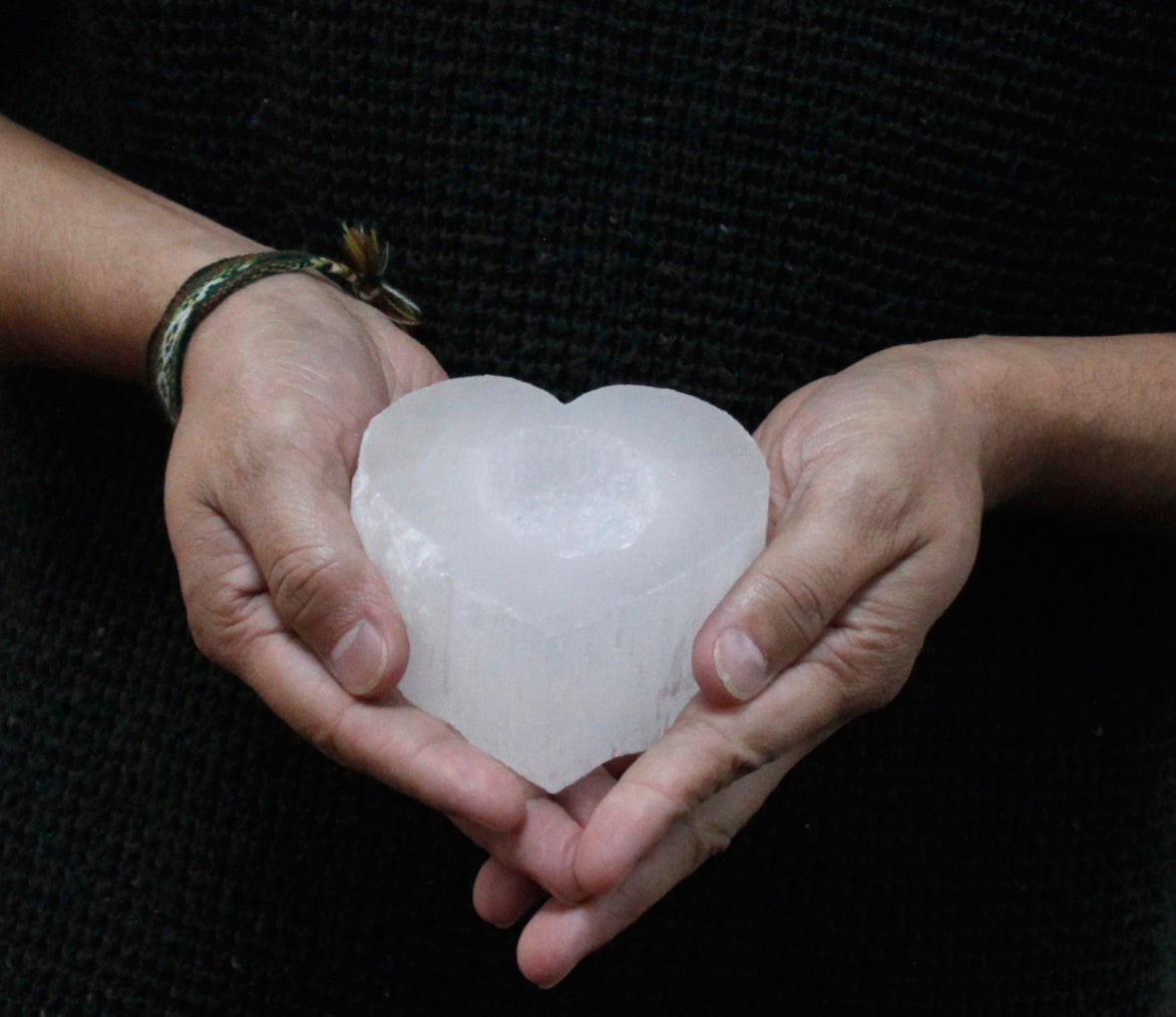 Selenite Heart Candle Holder 🇬🇧