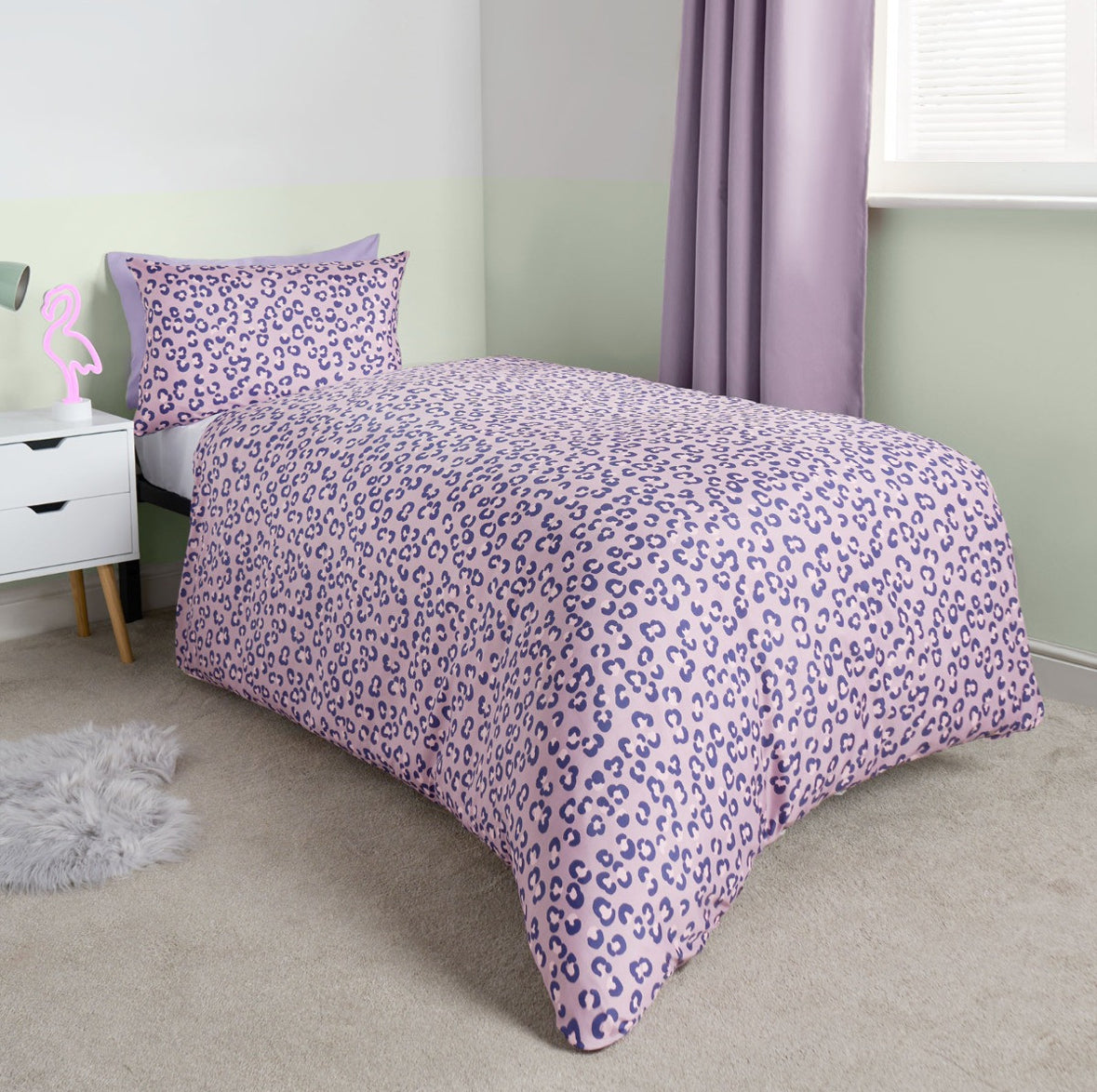 Girls Dino & Safari Duvet Cover Sets Twin Pack - Single 🇬🇧