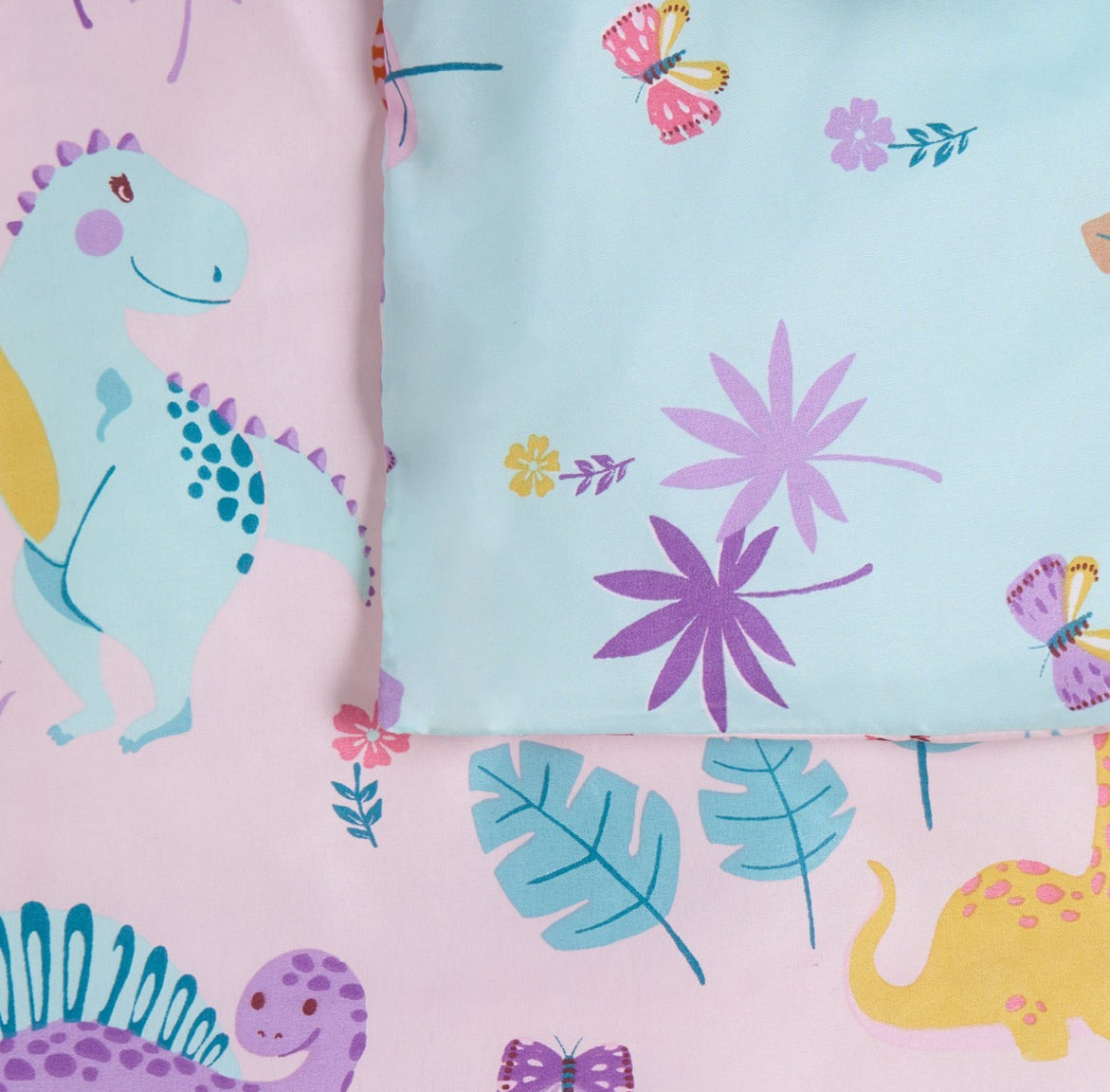 Girls Dino & Safari Duvet Cover Sets Twin Pack - Single 🇬🇧
