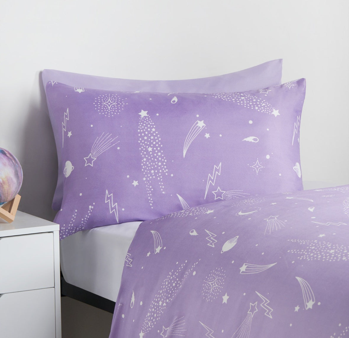 Kids Starry Space Duvet Cover Set - Lilac 🇬🇧