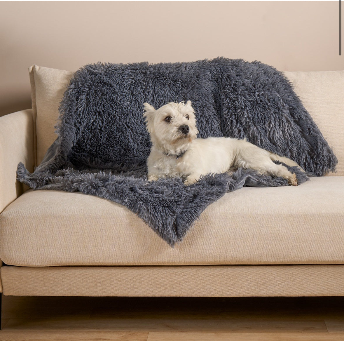 Pet Calming Fluffy Throw - charcoal 🇬🇧