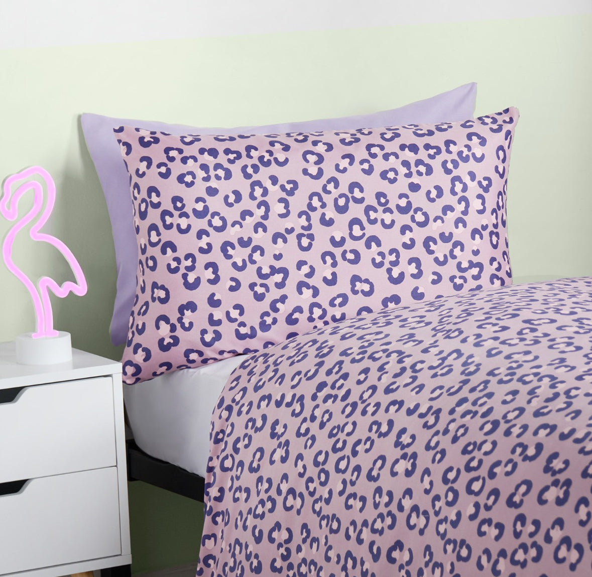 Kids Safari Print Reversible Duvet Cover Set - Purple 🇬🇧