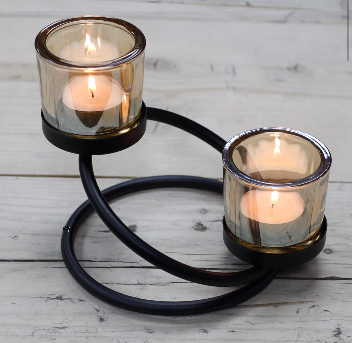 Centrepiece Iron Votive Candle Holder - 2 Cup Double Step 🇬🇧
