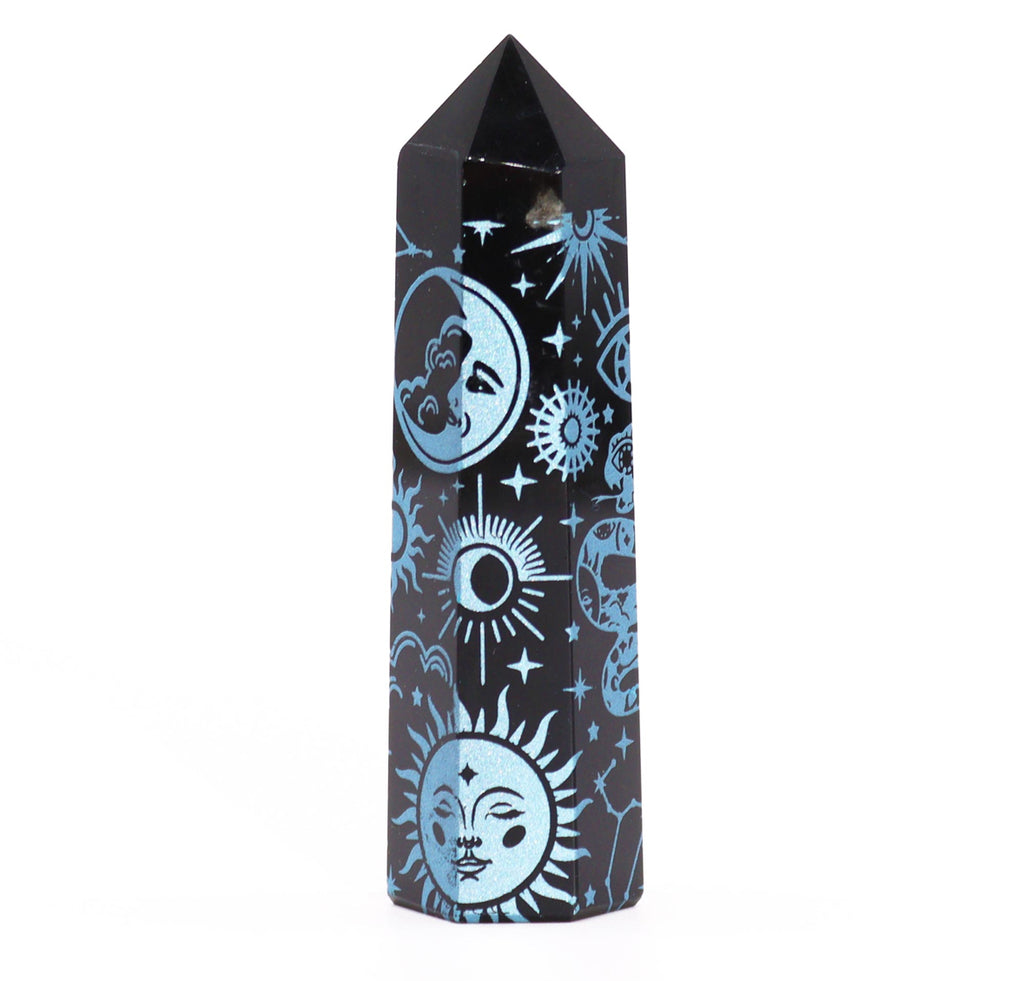 Black Obsidian Points - Mystic Story - Sky Blue 🇬🇧
