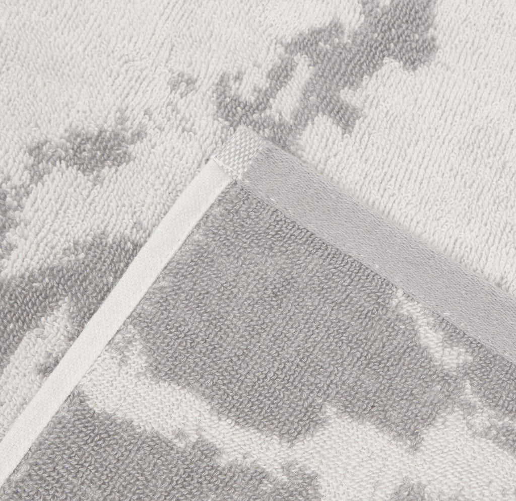 100% Cotton Jacquard Marble Towel - Grey 🇬🇧