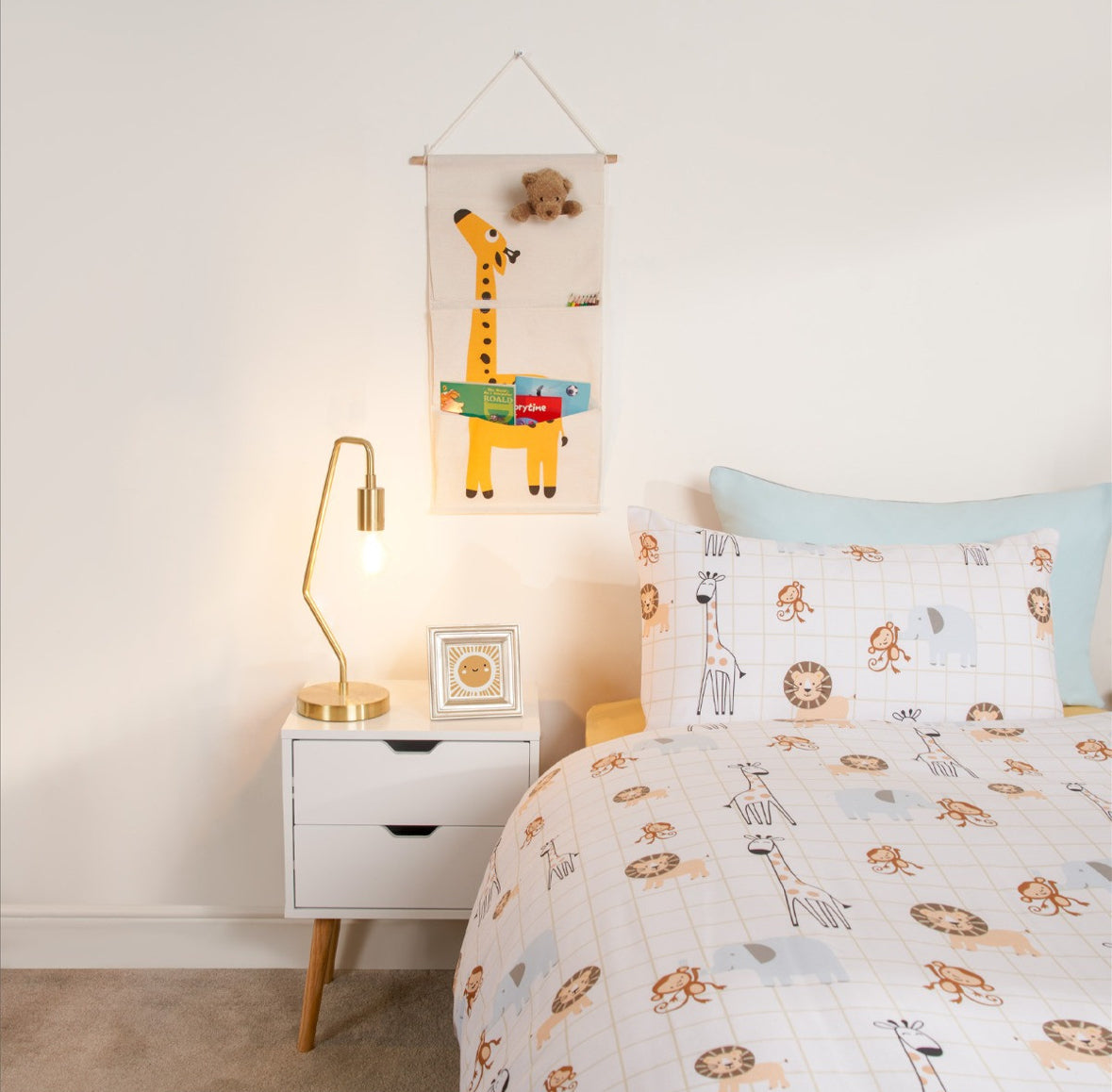 Kids Giraffe Hanging Storage Organiser - Beige 🇬🇧
