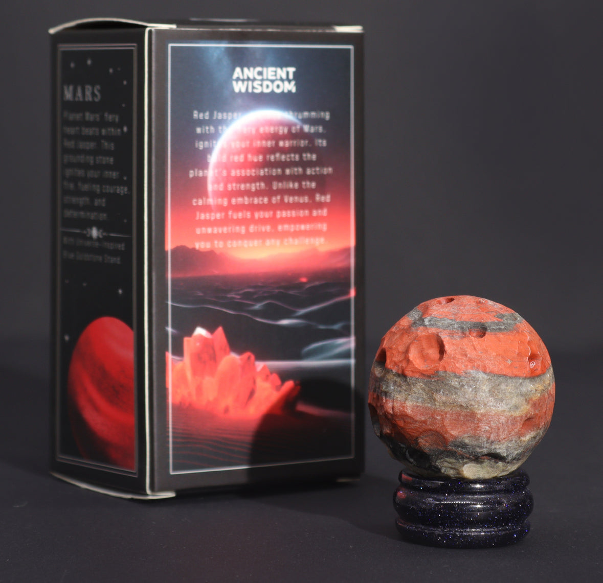 Red Jasper Planet on a Sola Goldstone Stand (MARS) 🇬🇧