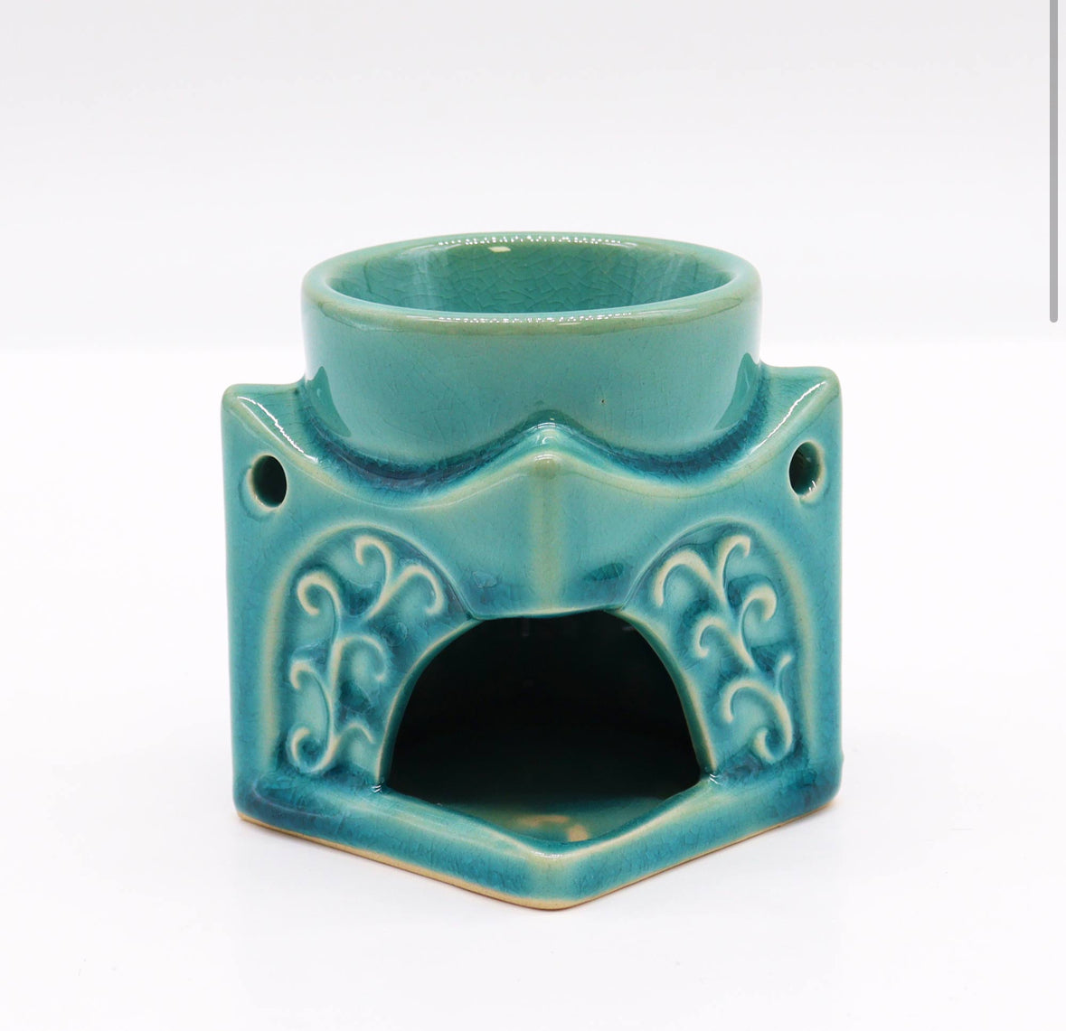 Square Buddha Burner - Soft Turquoise 🇬🇧