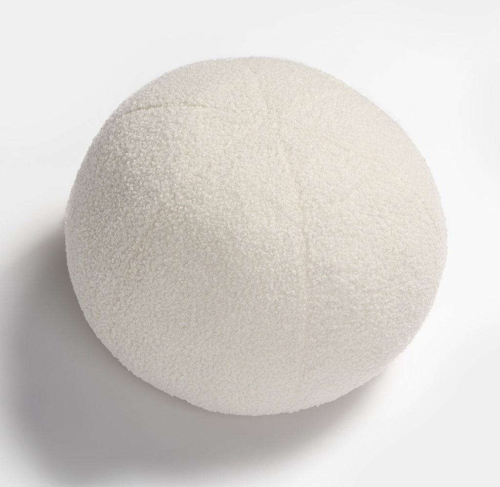 Boucle Ball Shaped Scatter Cushion - Cream 🇬🇧