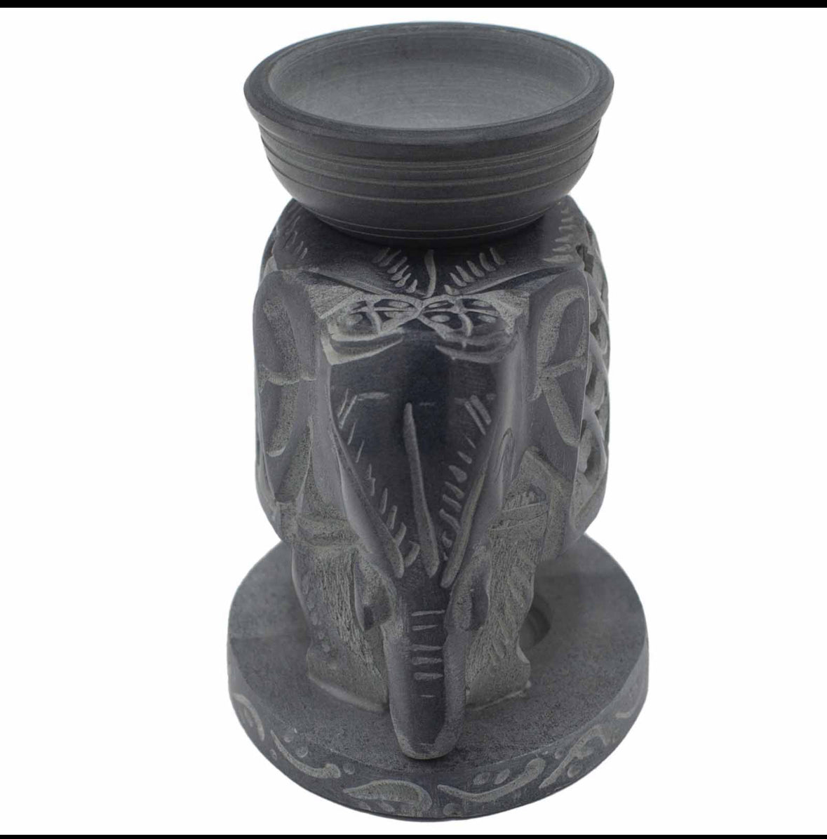 Soapstone Oil Burner 10.5cm - Standing Elephant 🇬🇧