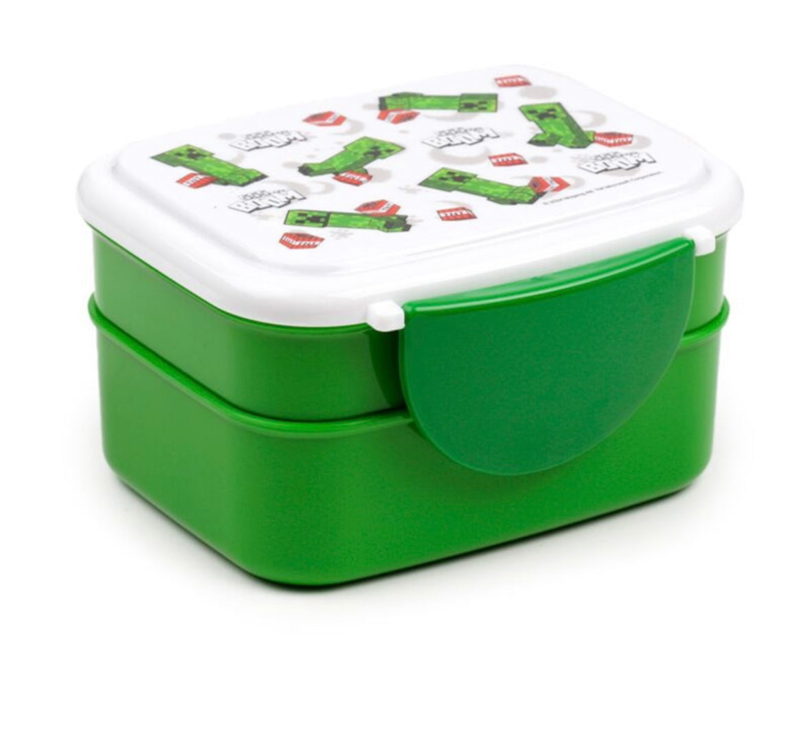 Bento Clip Lock Lunch Box with Cutlery - Minecraft Creeper & TNT 🇬🇧