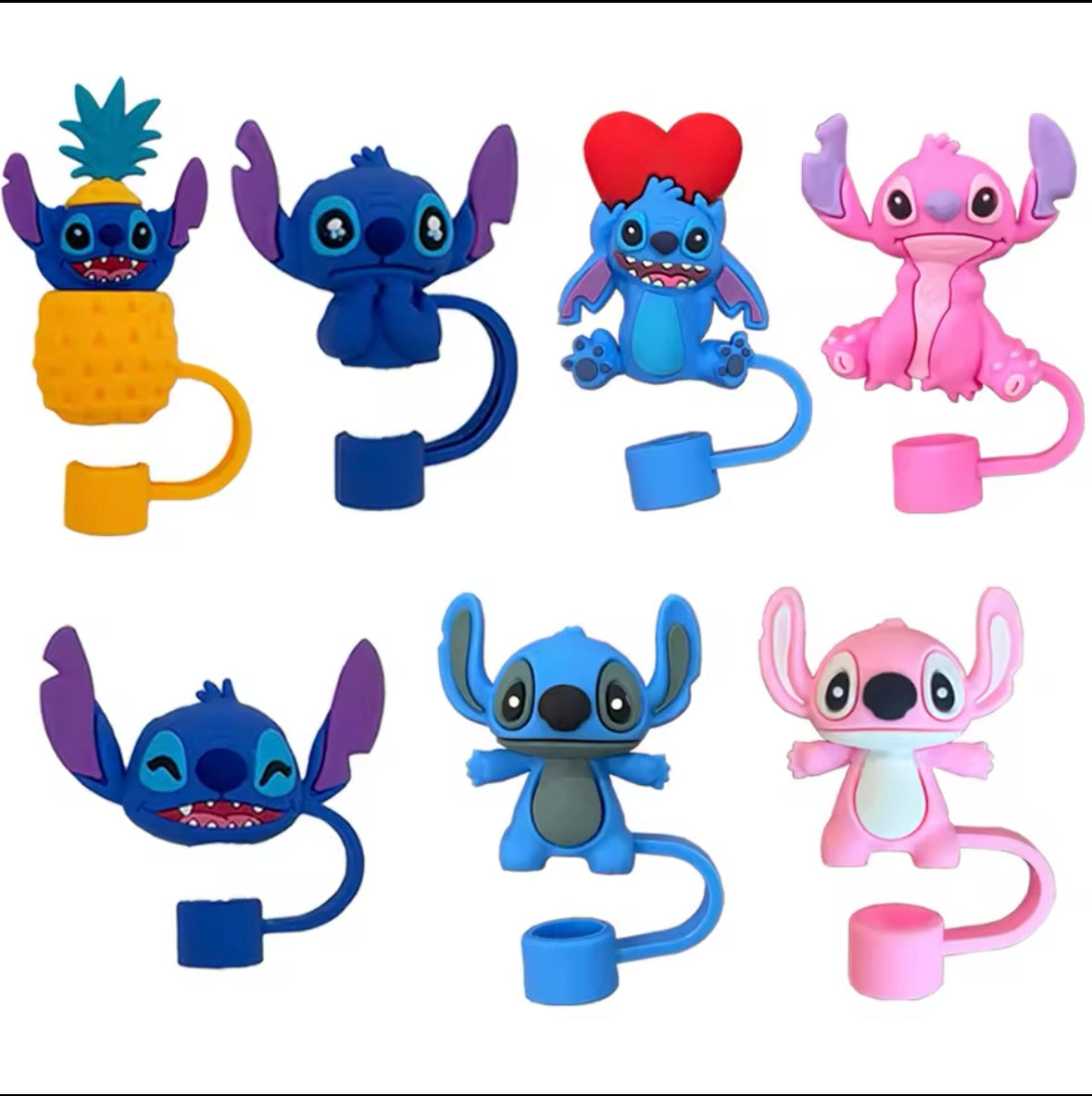 Stitch Series Straw Cover Cap for Stanley Cup 10mm Silicone Straw Tips Lids Reusable Dust-Proof Straw Topper 🇨🇳
