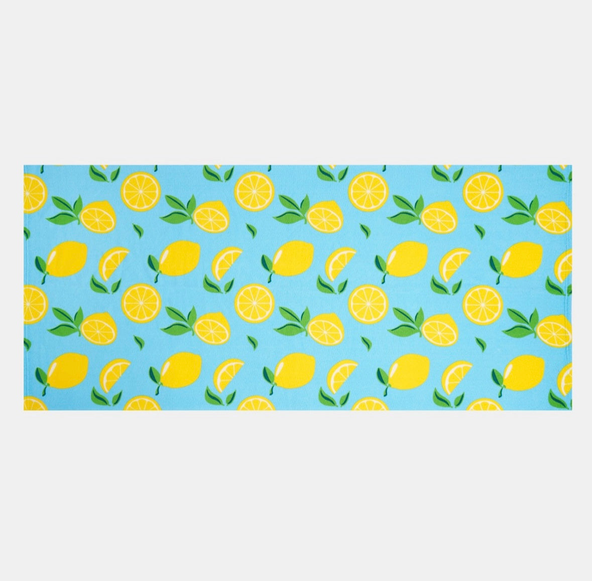 Lemon Print Beach Towel - Blue 🇬🇧