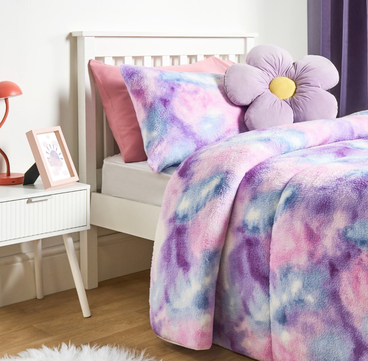 Coverless Teddy Tie Dye 10.5 Tog Duvet Set - Lilac 🇬🇧