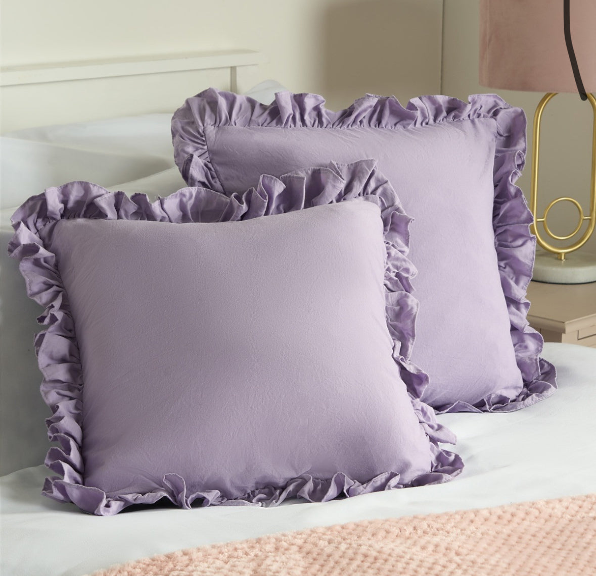Frill Cushion Covers - Lilac 🇬🇧