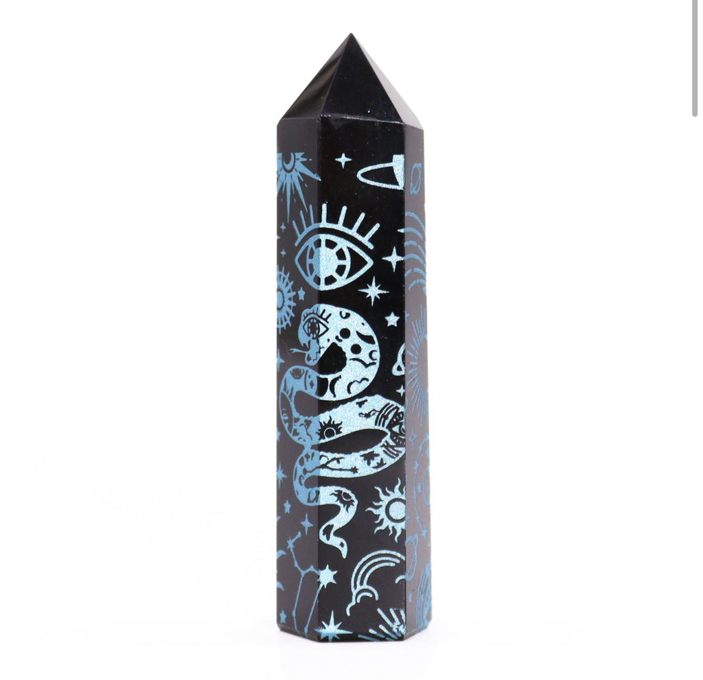 Black Obsidian Points - Mystic Story - Sky Blue 🇬🇧