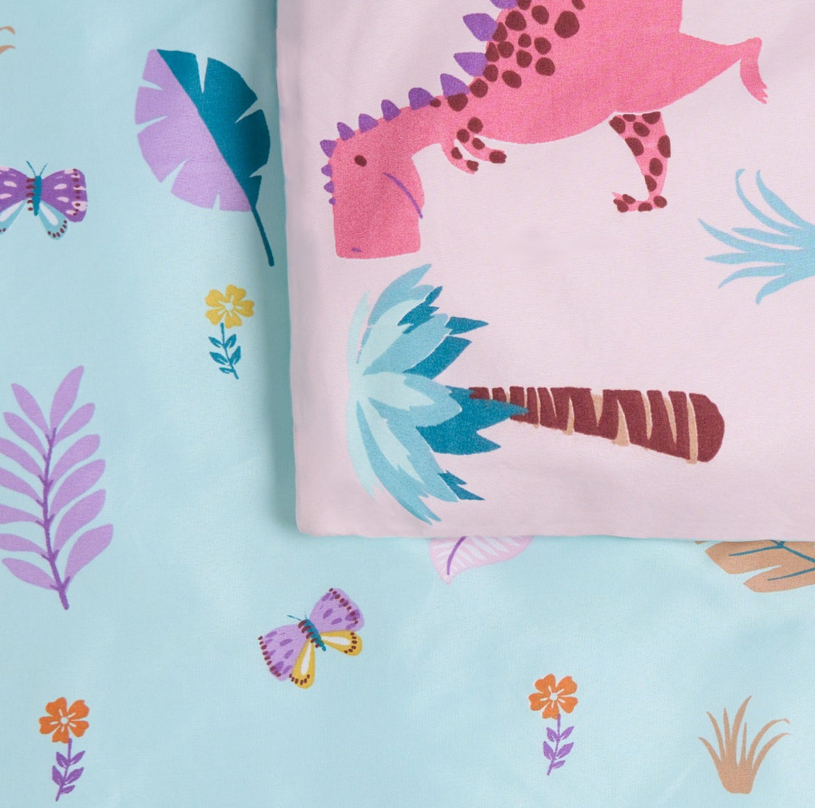 Girls Dino & Safari Duvet Cover Sets Twin Pack - Single 🇬🇧
