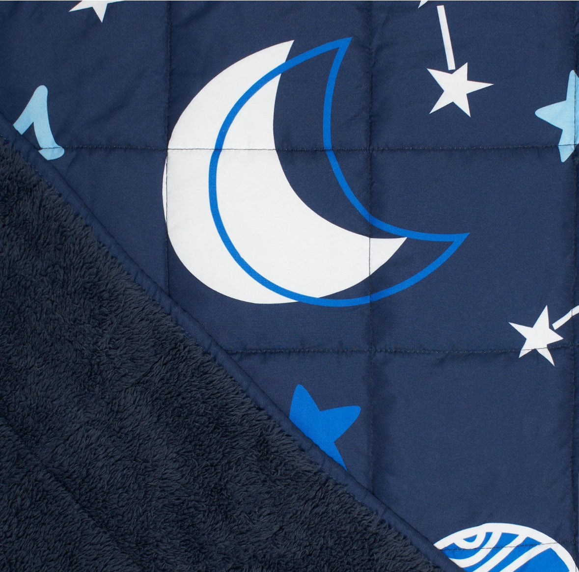 Kids Teddy Fleece Space Weighted Blanket, Navy - 3kg 🇬🇧
