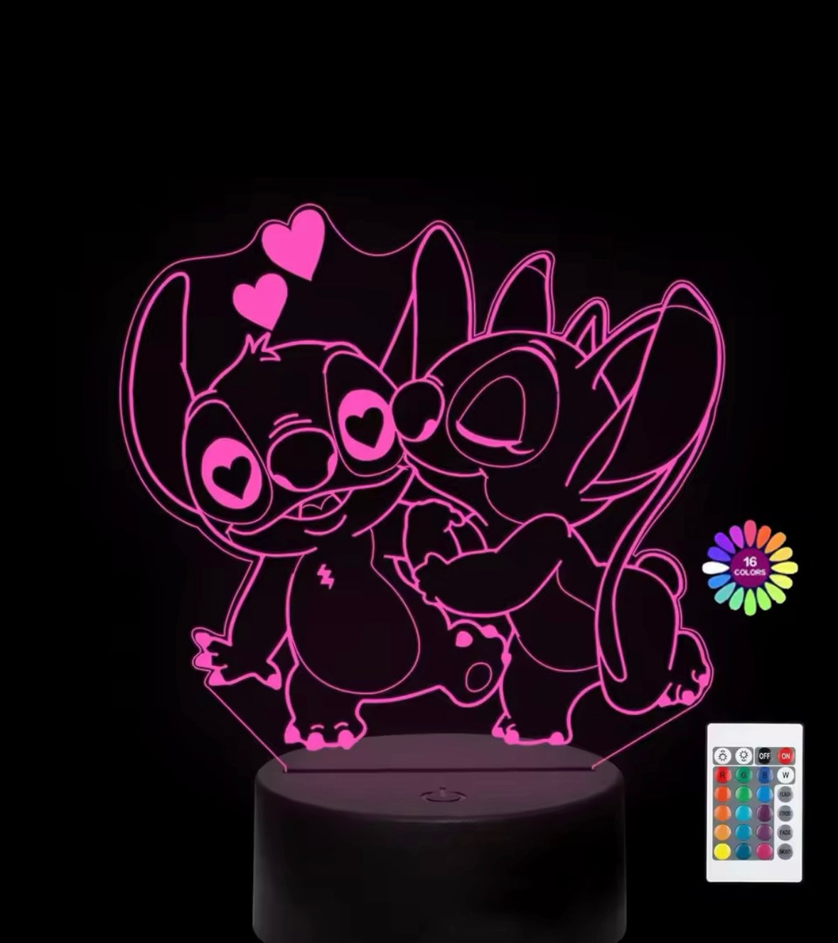3D Illusion Stitch Night Light with Remote Control and Smart Touch Room Decor Lamp 🇨🇳