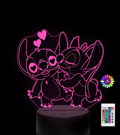3D Illusion Stitch Night Light with Remote Control and Smart Touch Room Decor Lamp 🇨🇳