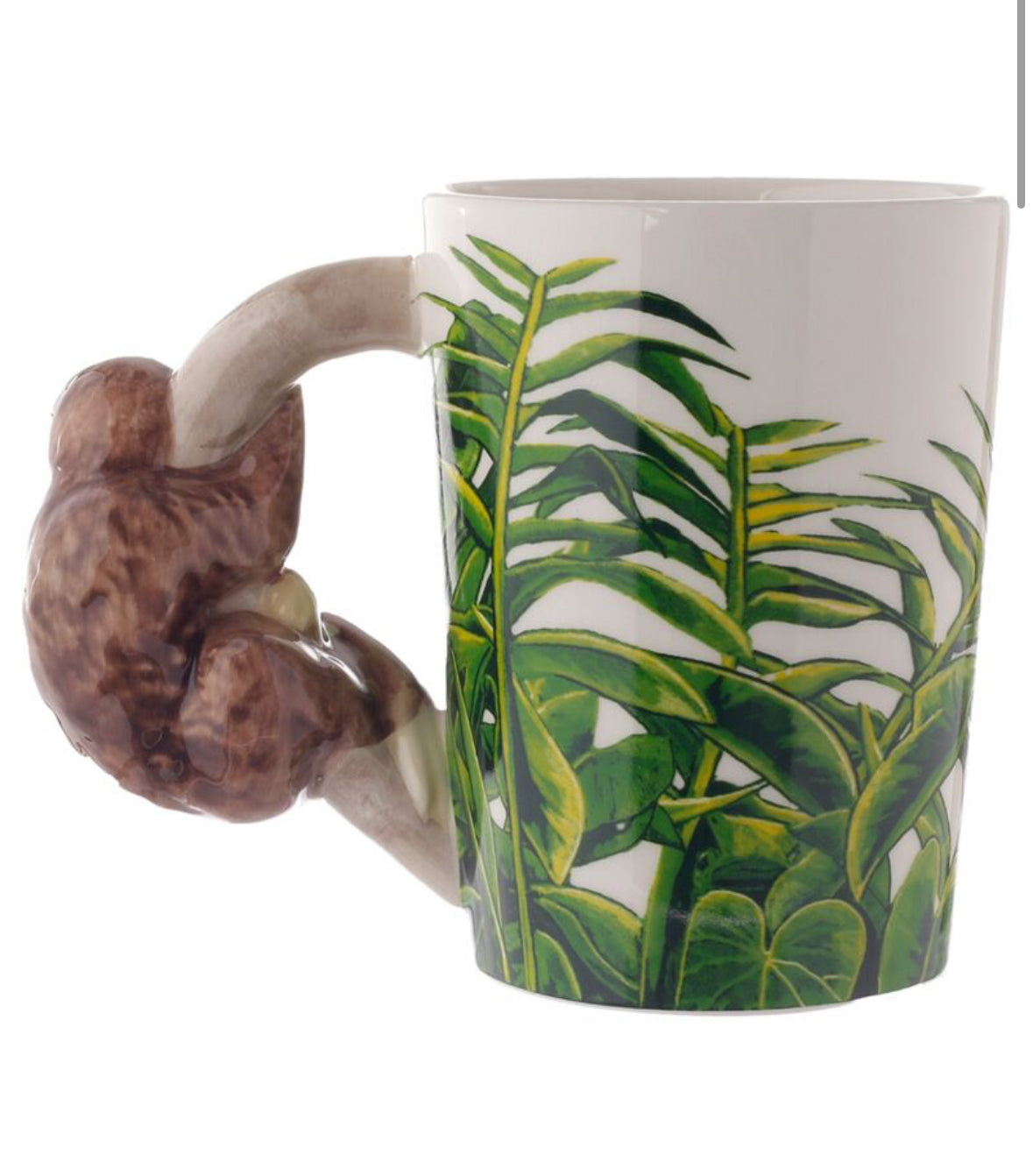 Shaped Handle Ceramic Mug - Jungle Explorer Sloth 🇬🇧