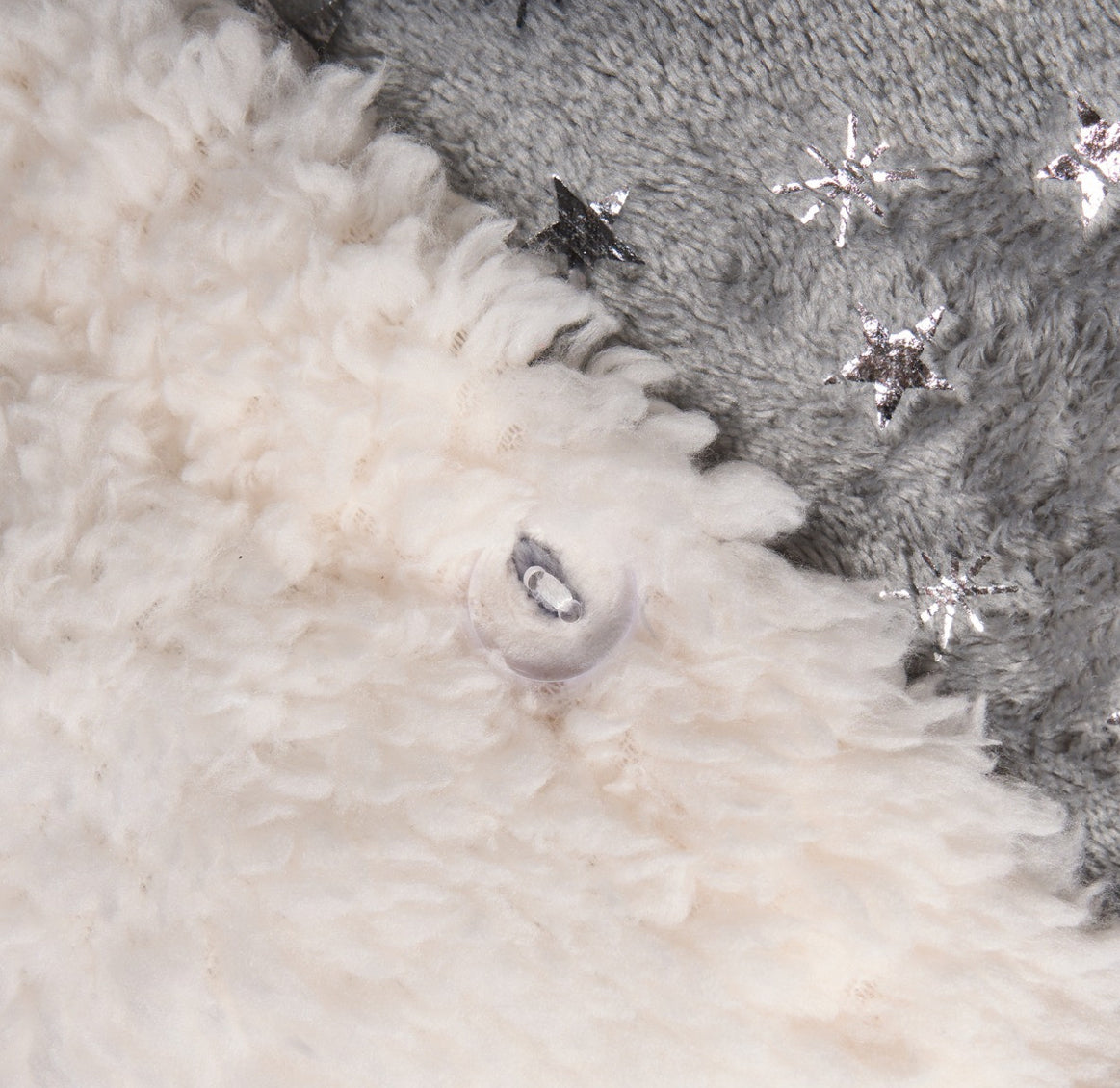 Metallic Stars Fleece Duvet Set - Grey single 🇬🇧