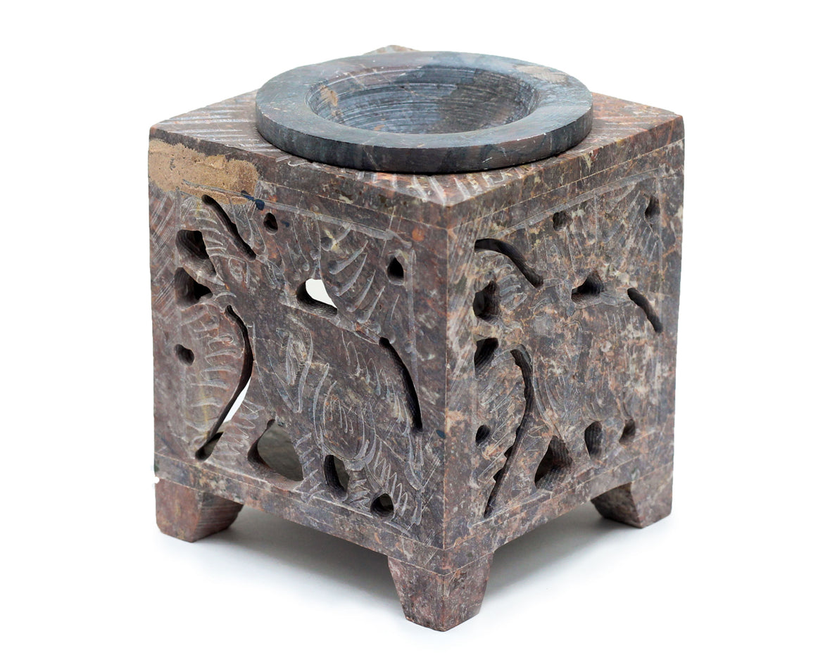 Square Soapstone Oil Burner- Elephant 🇬🇧
