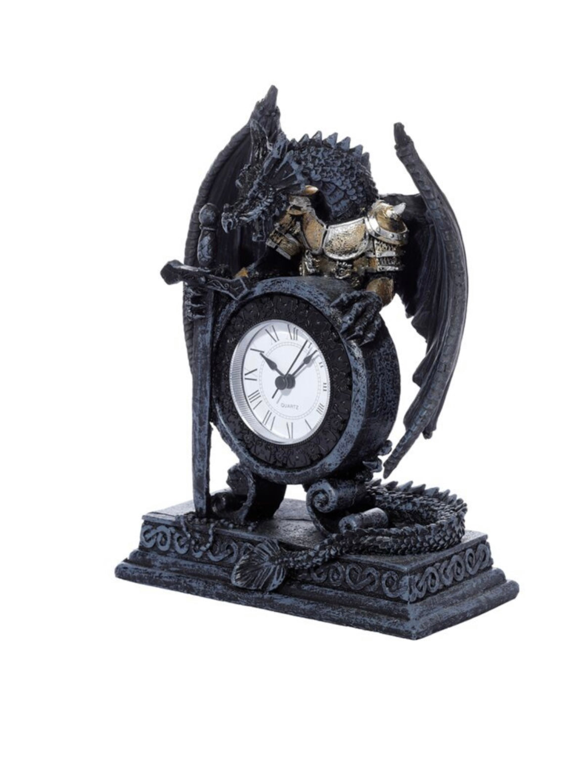 Gothic Armoured Dragon Mantle Clock 🇬🇧