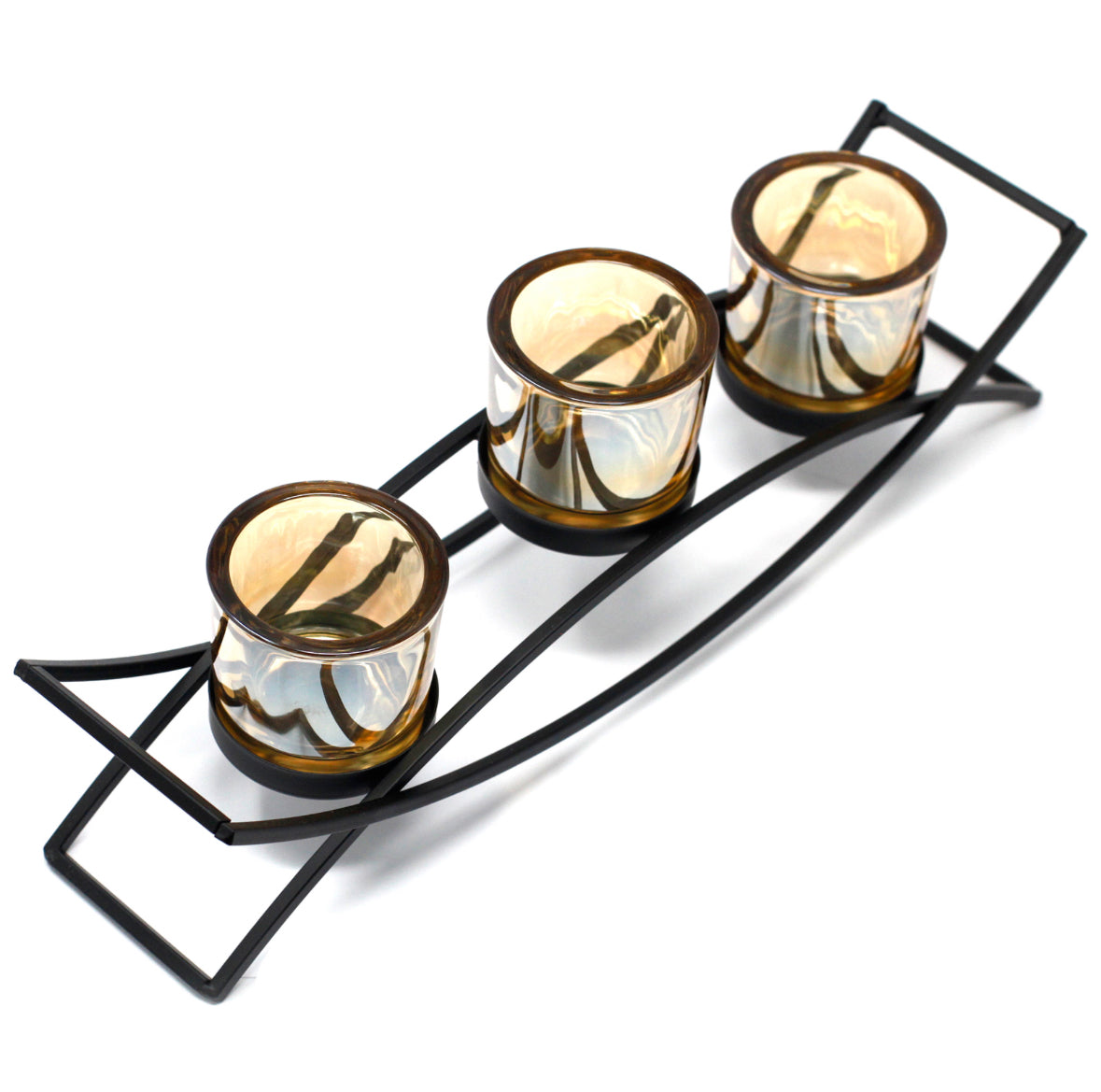 Centrepiece Iron Votive Candle Holder - 3 Cup Silhouette 🇬🇧