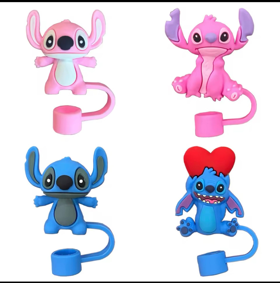 Stitch Series Straw Cover Cap for Stanley Cup 10mm Silicone Straw Tips Lids Reusable Dust-Proof Straw Topper 🇨🇳
