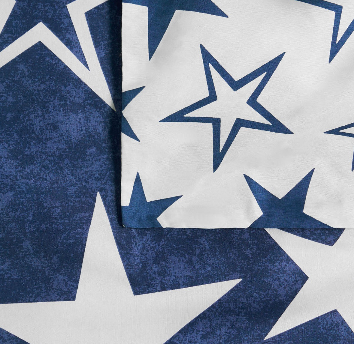 Kids Star Print Reversible Duvet Set Twin Pack - Navy/Green Junior/cot 🇬🇧