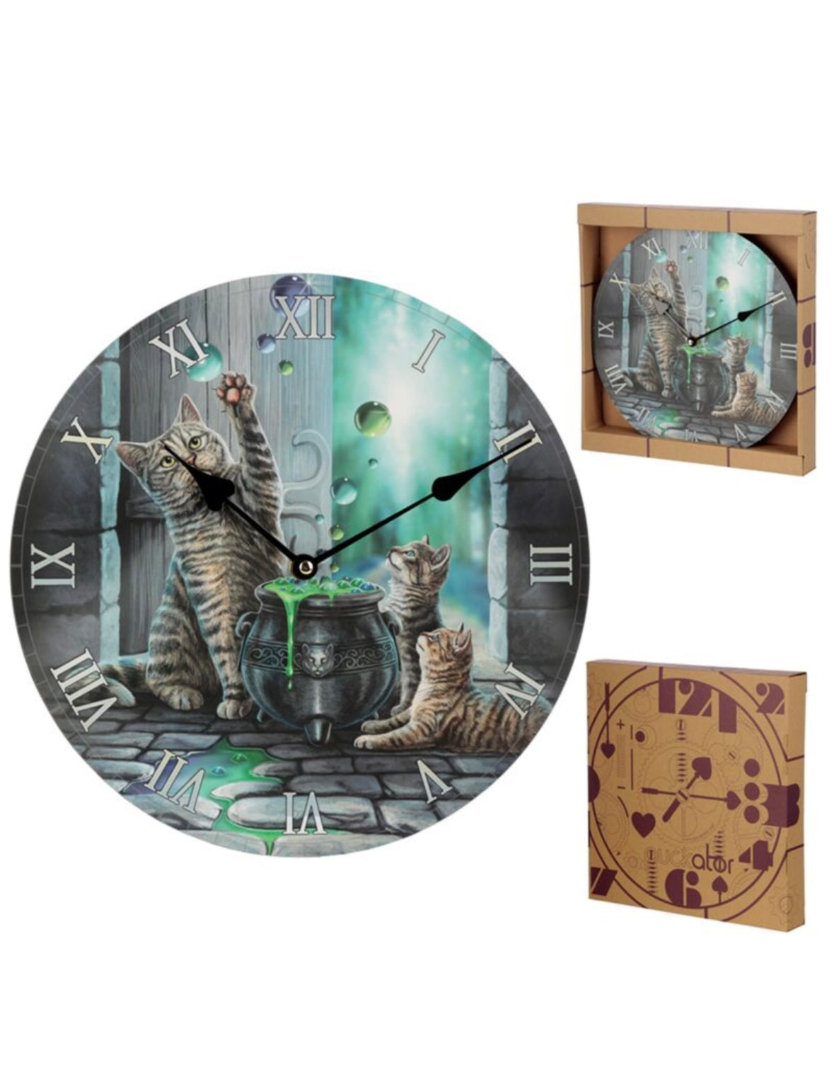 Wall Clock - Lisa Parker Hubble Bubble Cat & Kitten 🇬🇧