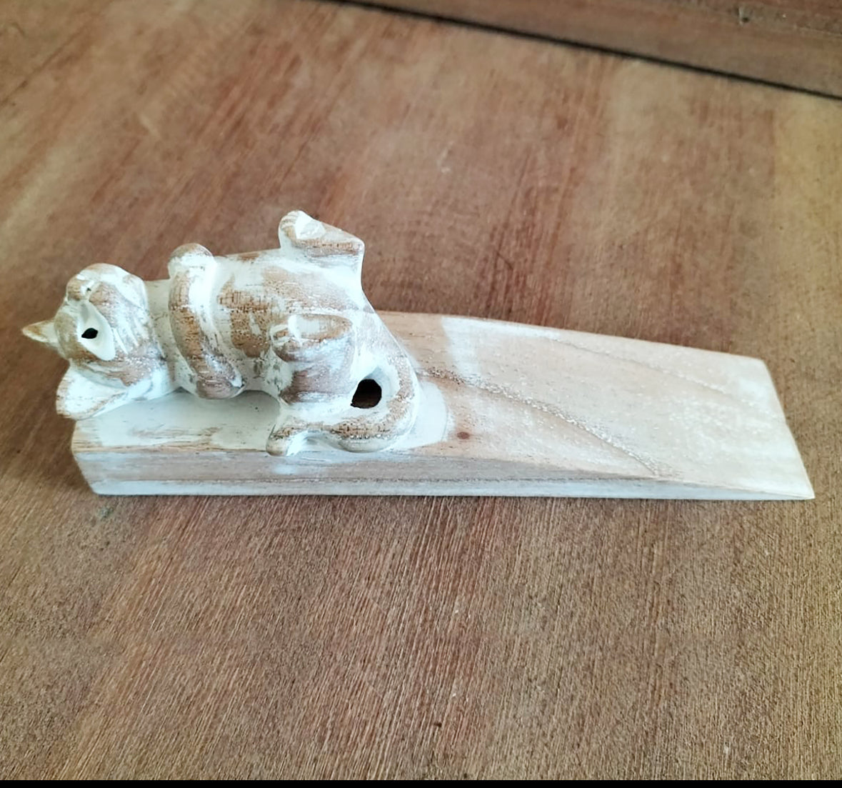 Hand carved Doorstop - Kitten 🇬🇧