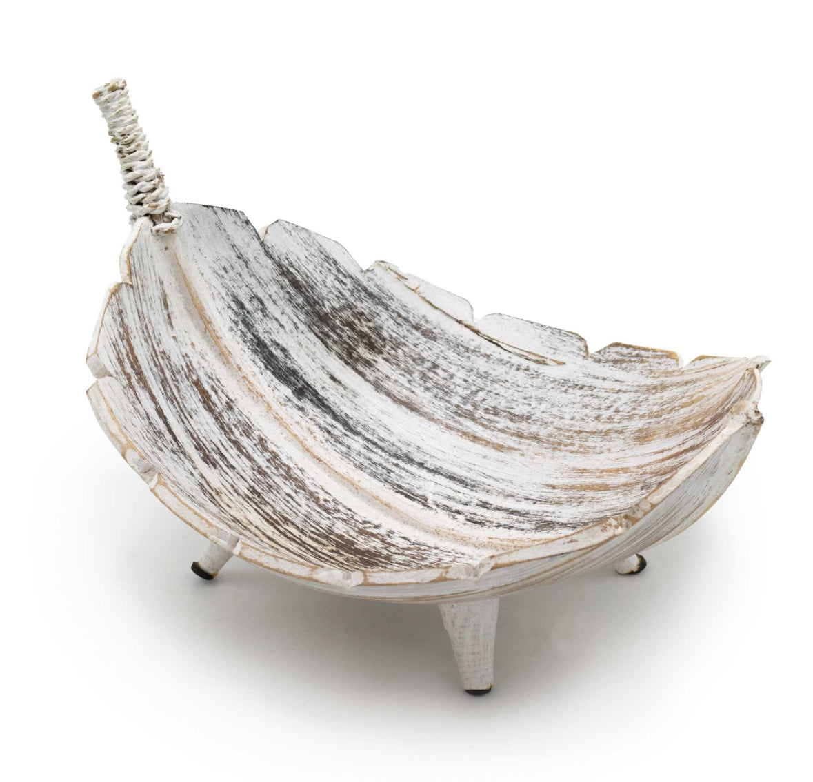 Coconut Leaf Large Fruit Bowl - Whitewash 🇬🇧