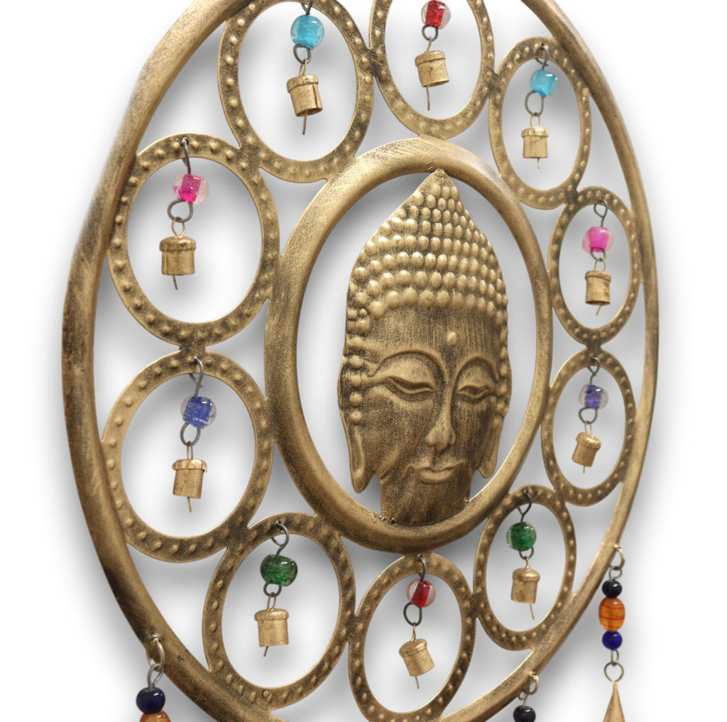 Indian Chimes - Lrg Buddha Face 15 Bell Chimes 🇬🇧